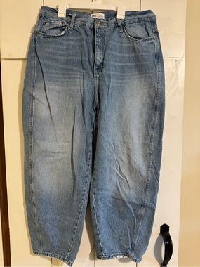 Zara light-wash barrel leg jeans